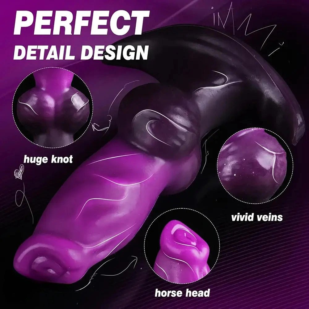 Purple inflatable silicone knot anal plug, photo 3