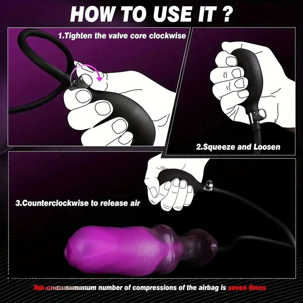 Purple inflatable silicone knot anal plug, photo 5
