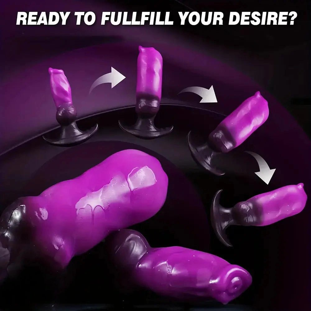 Purple inflatable silicone knot anal plug, photo 6