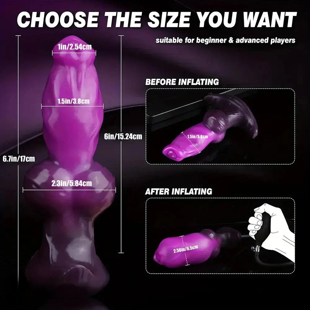 Purple inflatable silicone knot anal plug, photo 7