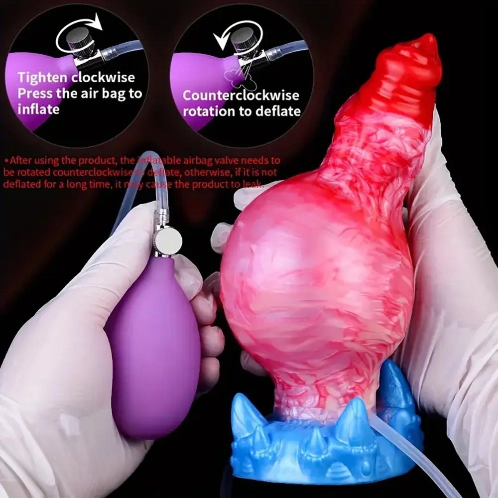 Inflatable knot fantasy dildo, photo 3