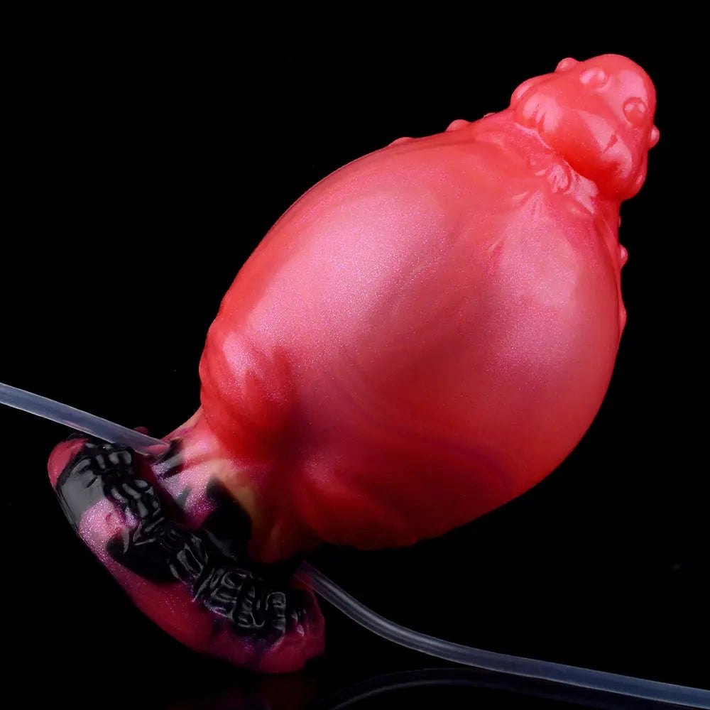 Red dragon knot fantasy dildo with fill kit, photo 10
