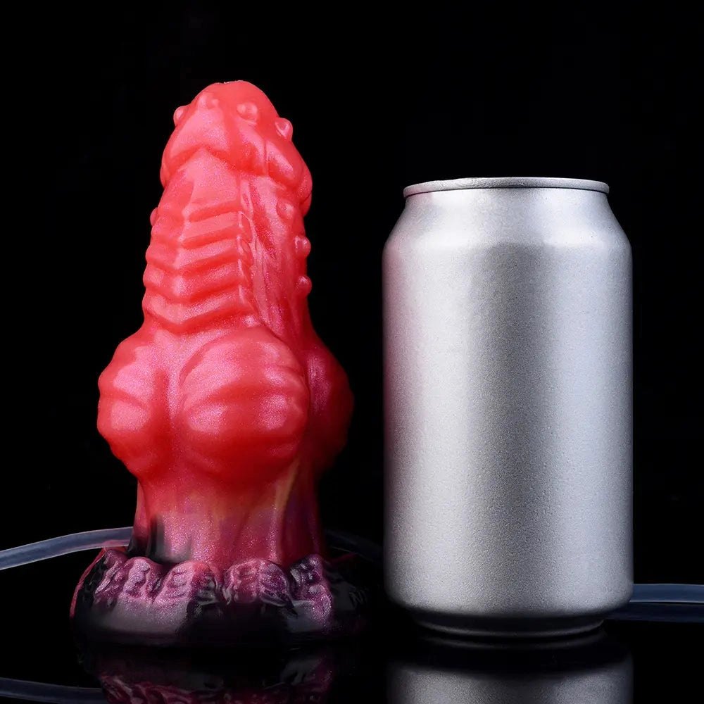 Red dragon knot fantasy dildo with fill kit, photo 12