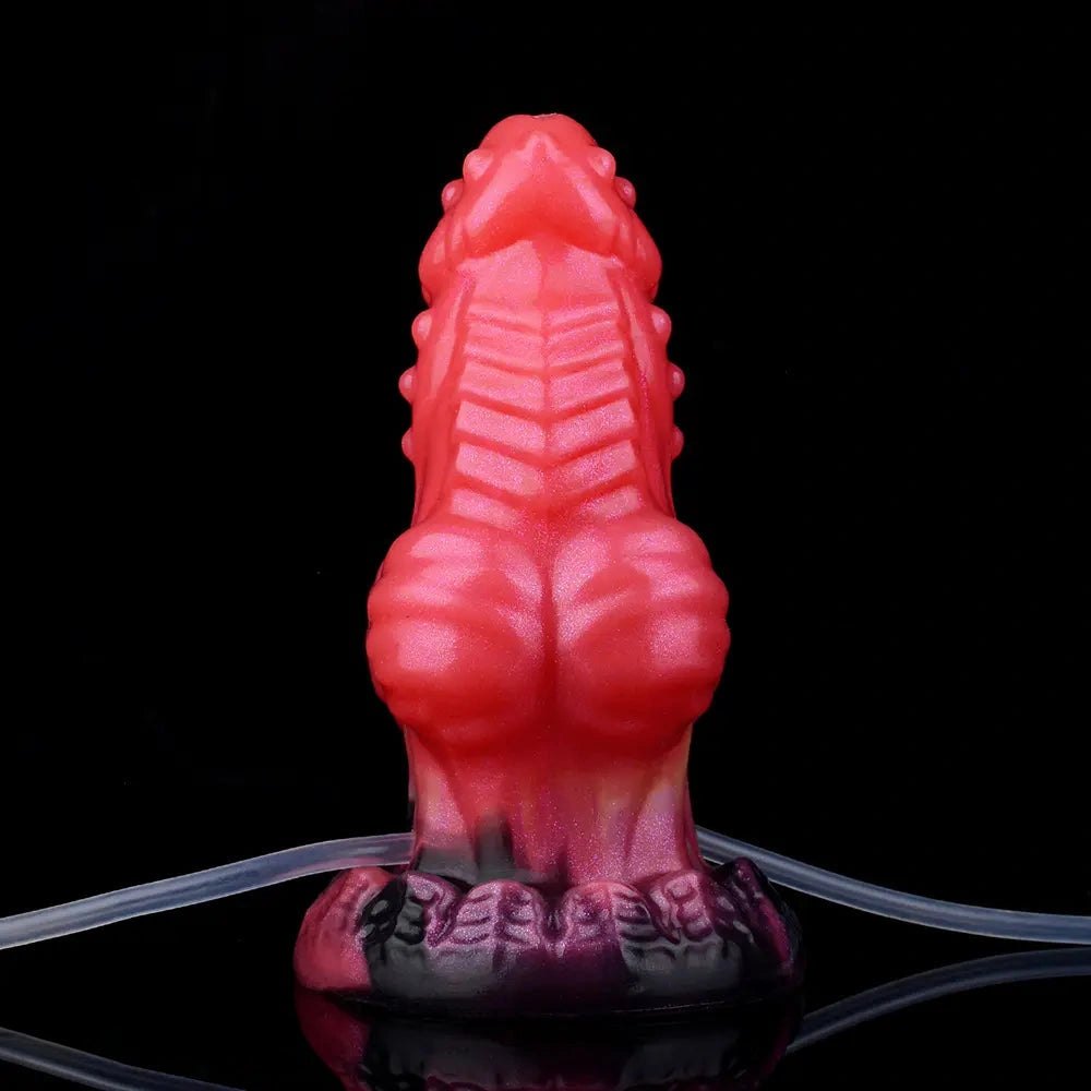 Red dragon knot fantasy dildo with fill kit, photo 14