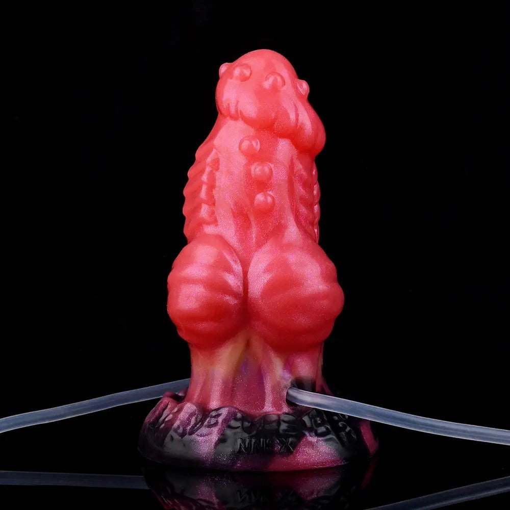 Red dragon knot fantasy dildo with fill kit, photo 15