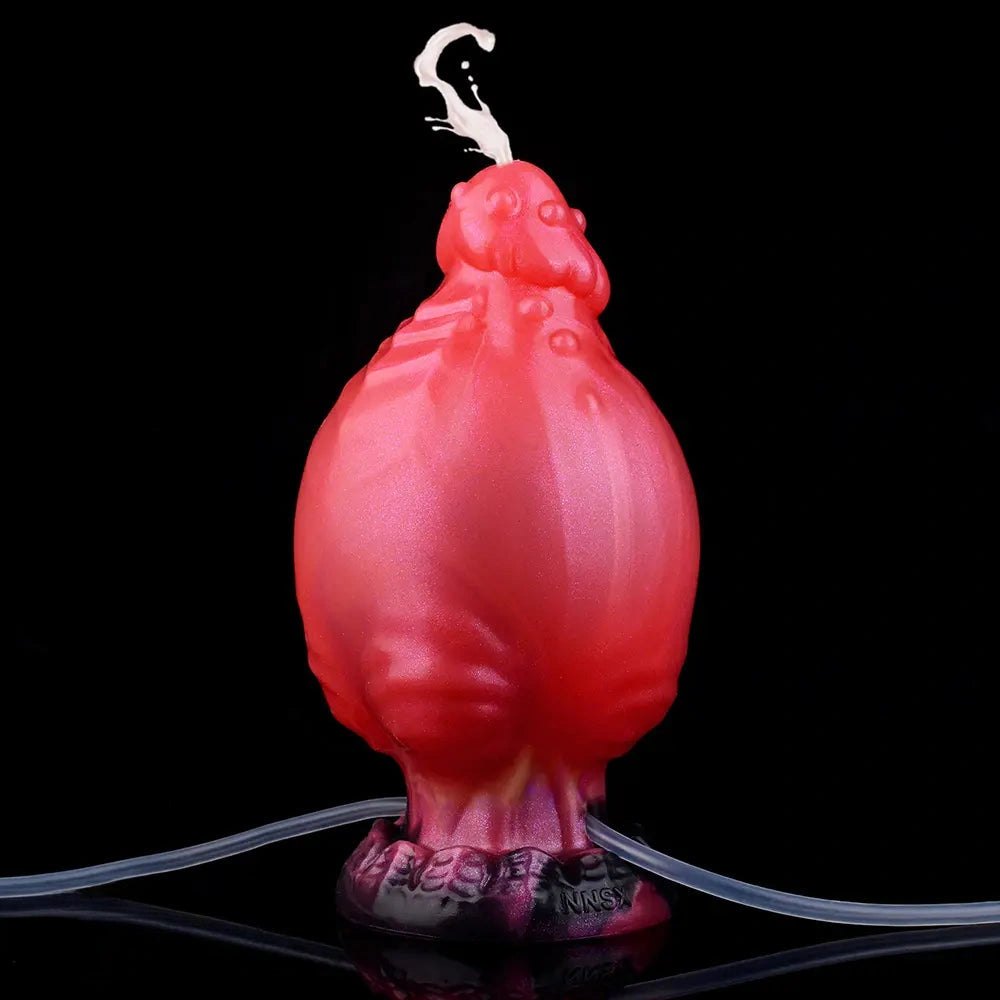 Red dragon knot fantasy dildo with fill kit, photo 6