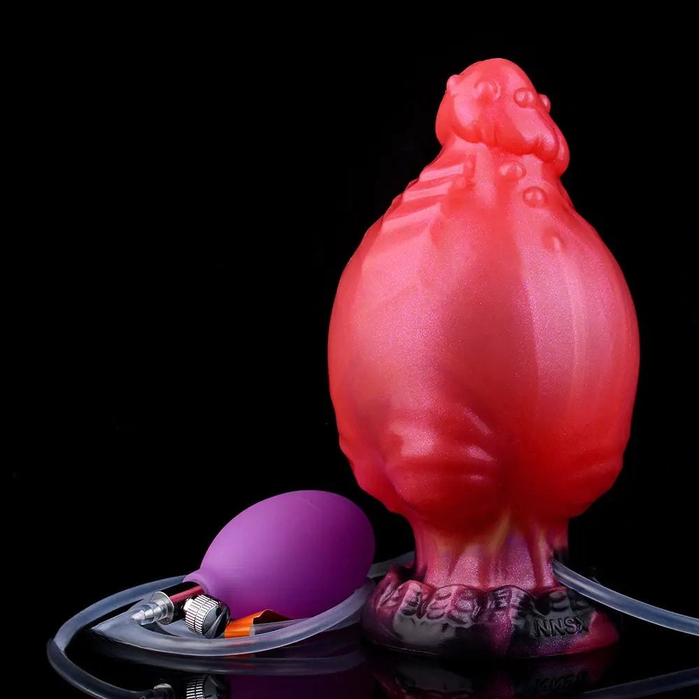 Red dragon knot fantasy dildo with fill kit, photo 9