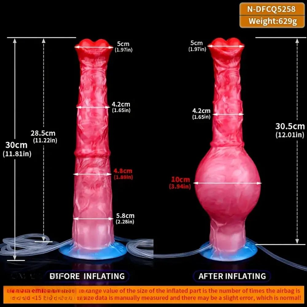 Textured knot-style silicone dildo with pump bulb, photo 11