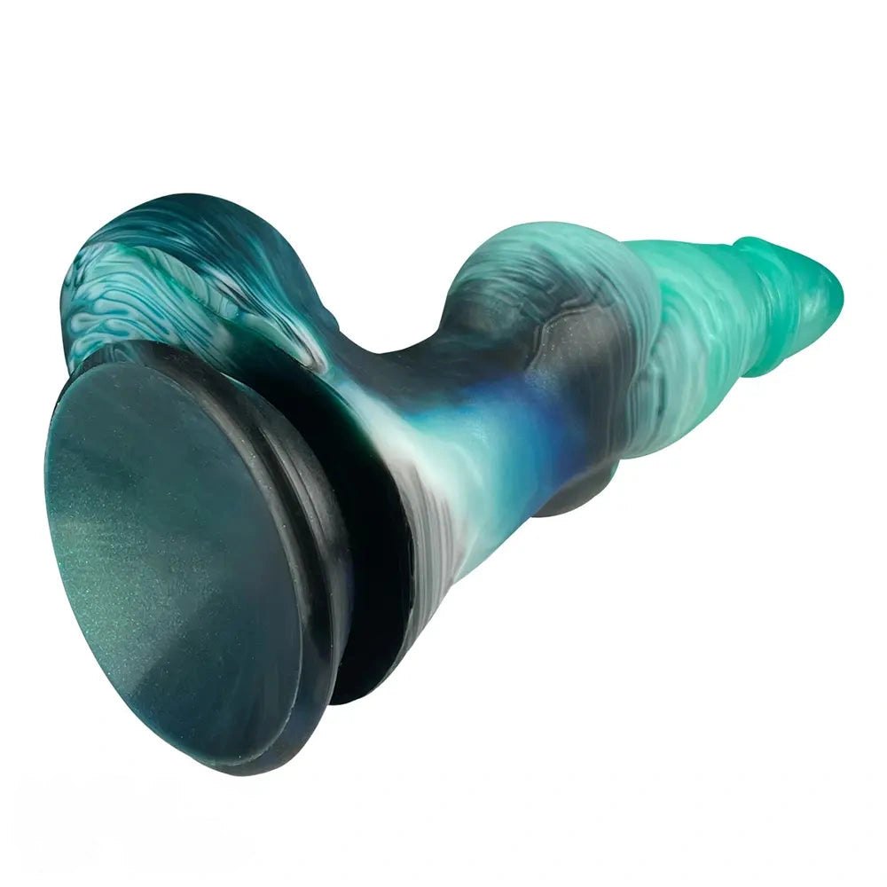 Textured knot fantasy dildo with inflatable base, photo 12