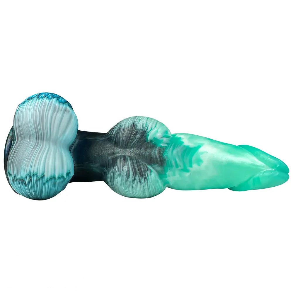 Textured knot fantasy dildo with inflatable base, photo 13