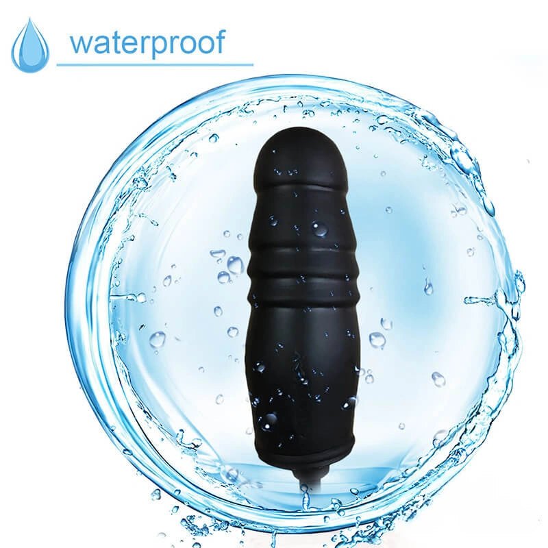 Black inflatable silicone dildo with hand pump, photo 6