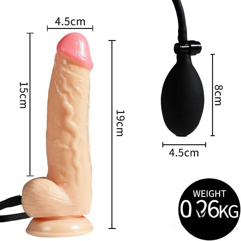Flesh tone inflatable pvc dildo, photo 2