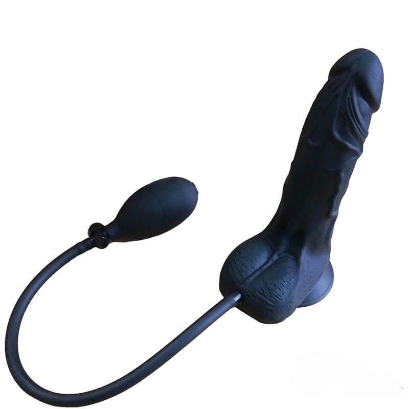 Inflatable realistic silicone dildo with suction cup base, photo 4