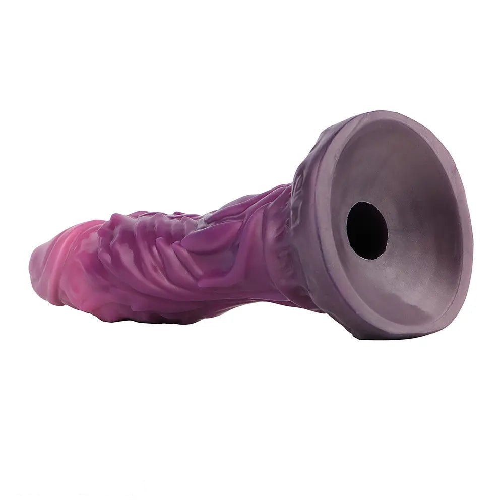 Purple ridged inflatable fantasy dildo, photo 11