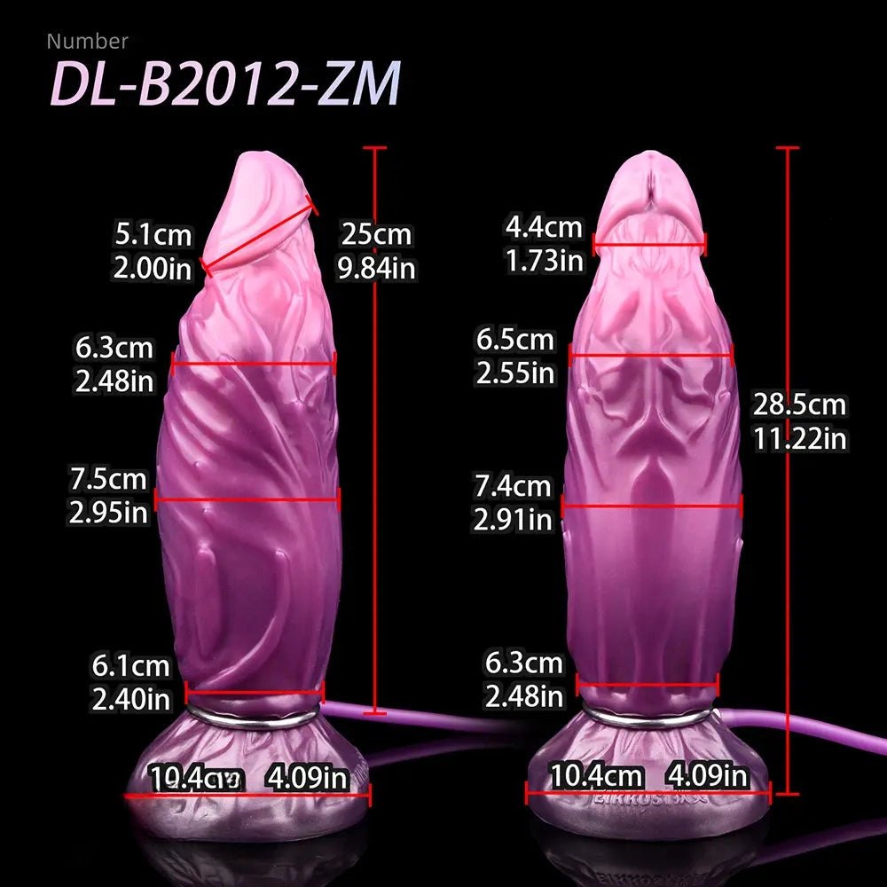 Purple ridged inflatable fantasy dildo, photo 7