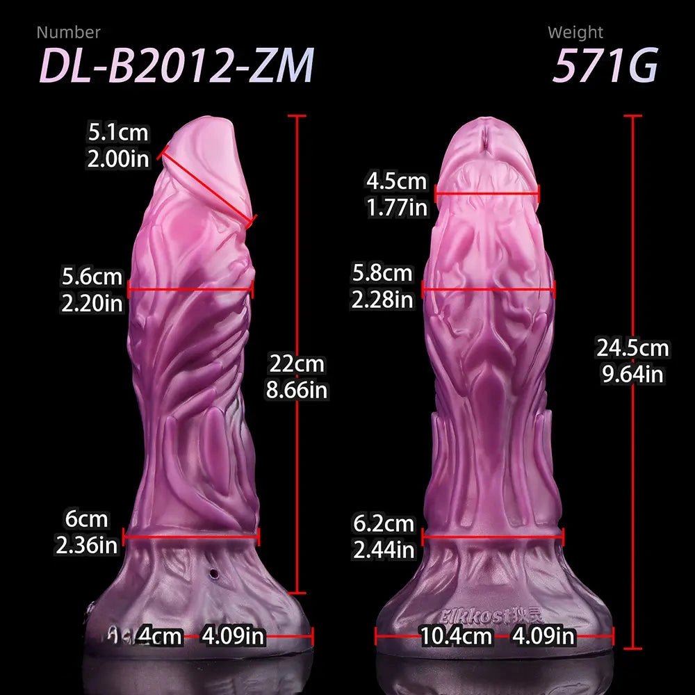Purple ridged inflatable fantasy dildo, photo 8