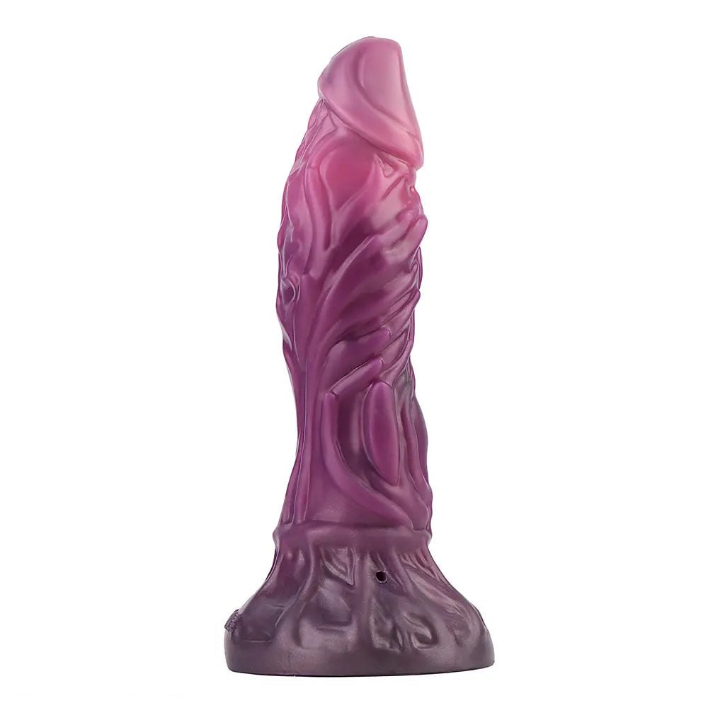 Purple ridged inflatable fantasy dildo, photo 9