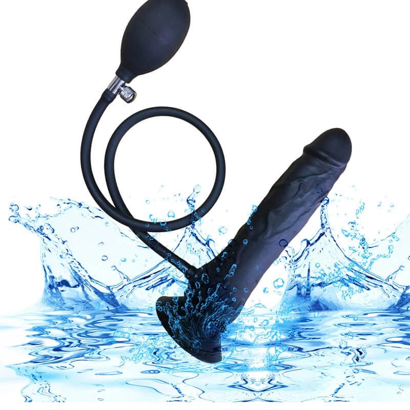 Black inflatable silicone anal dildo, photo 2