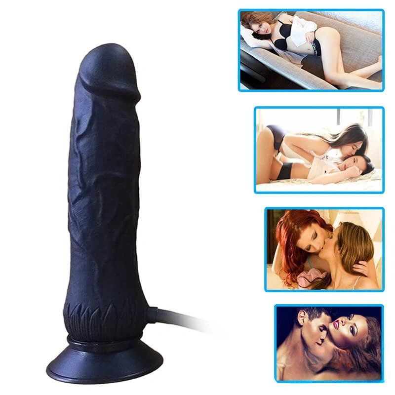 Black inflatable silicone anal dildo, photo 3