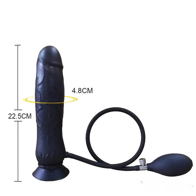 Black inflatable silicone anal dildo, photo 5