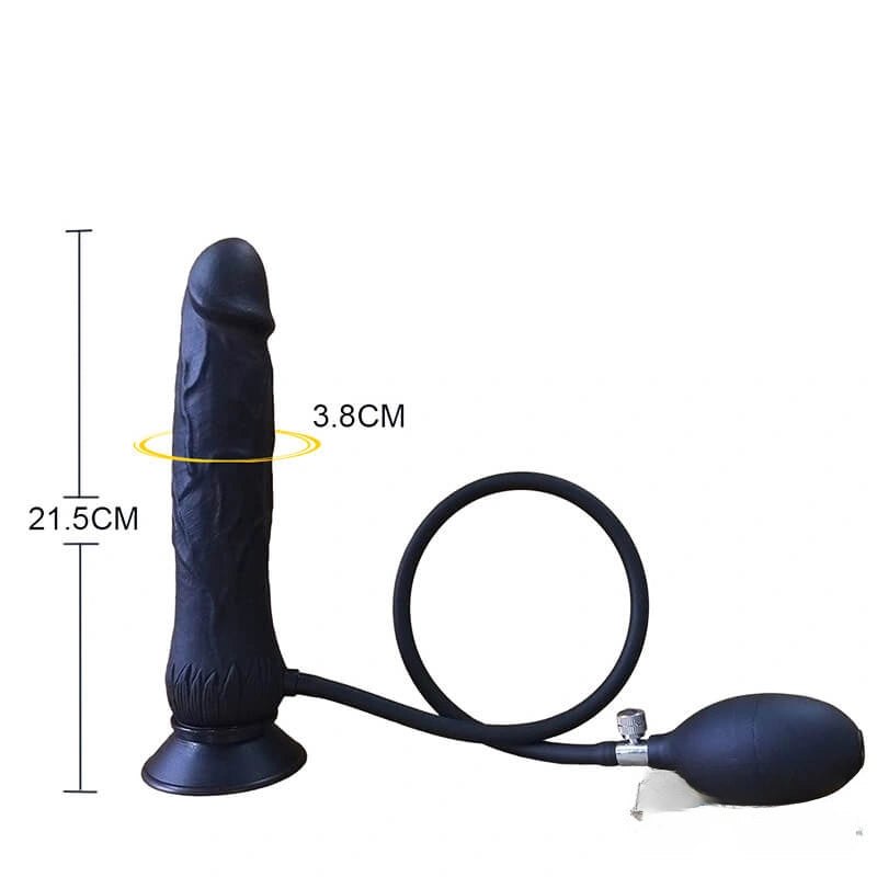 Black inflatable silicone anal dildo, photo 6