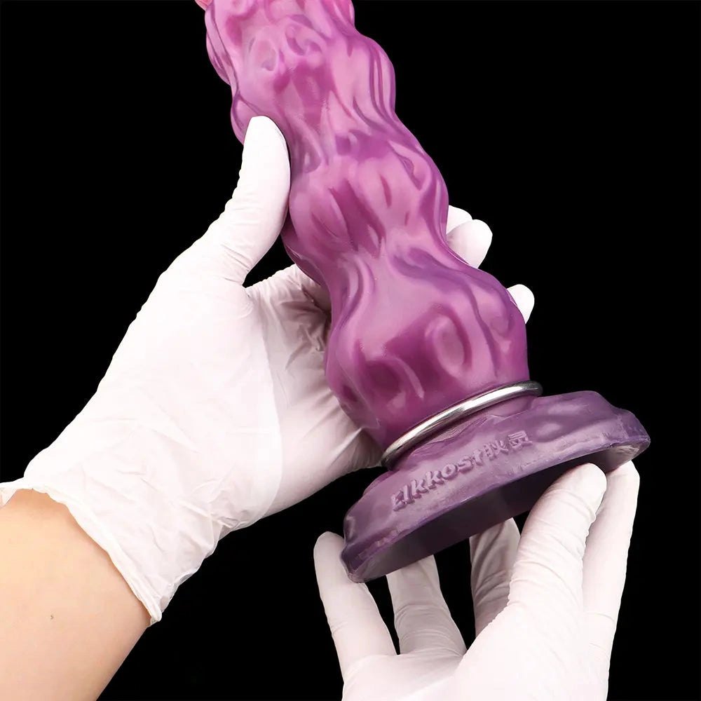 Purple and pink silicone inflatable fantasy dildo, photo 10