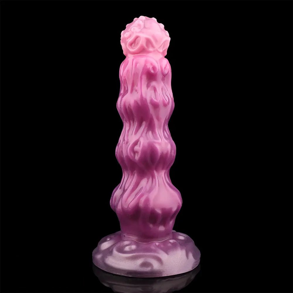 Purple and pink silicone inflatable fantasy dildo, photo 3