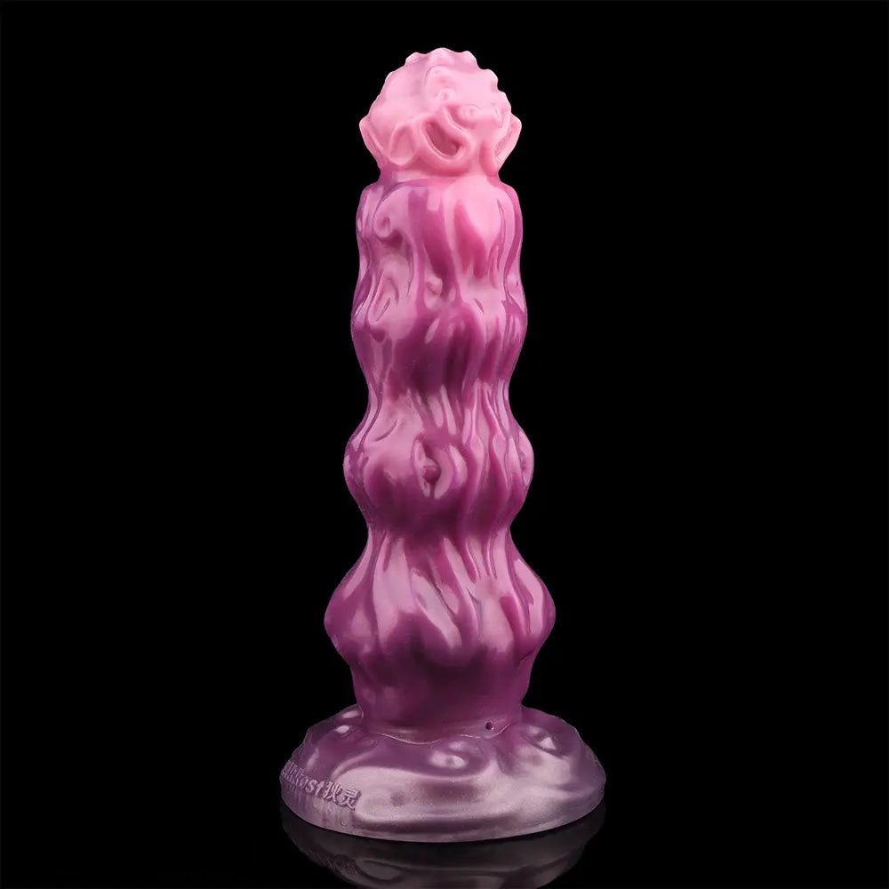 Purple and pink silicone inflatable fantasy dildo, photo 4