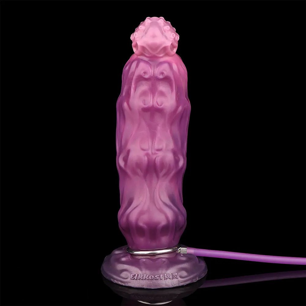 Purple and pink silicone inflatable fantasy dildo, photo 5