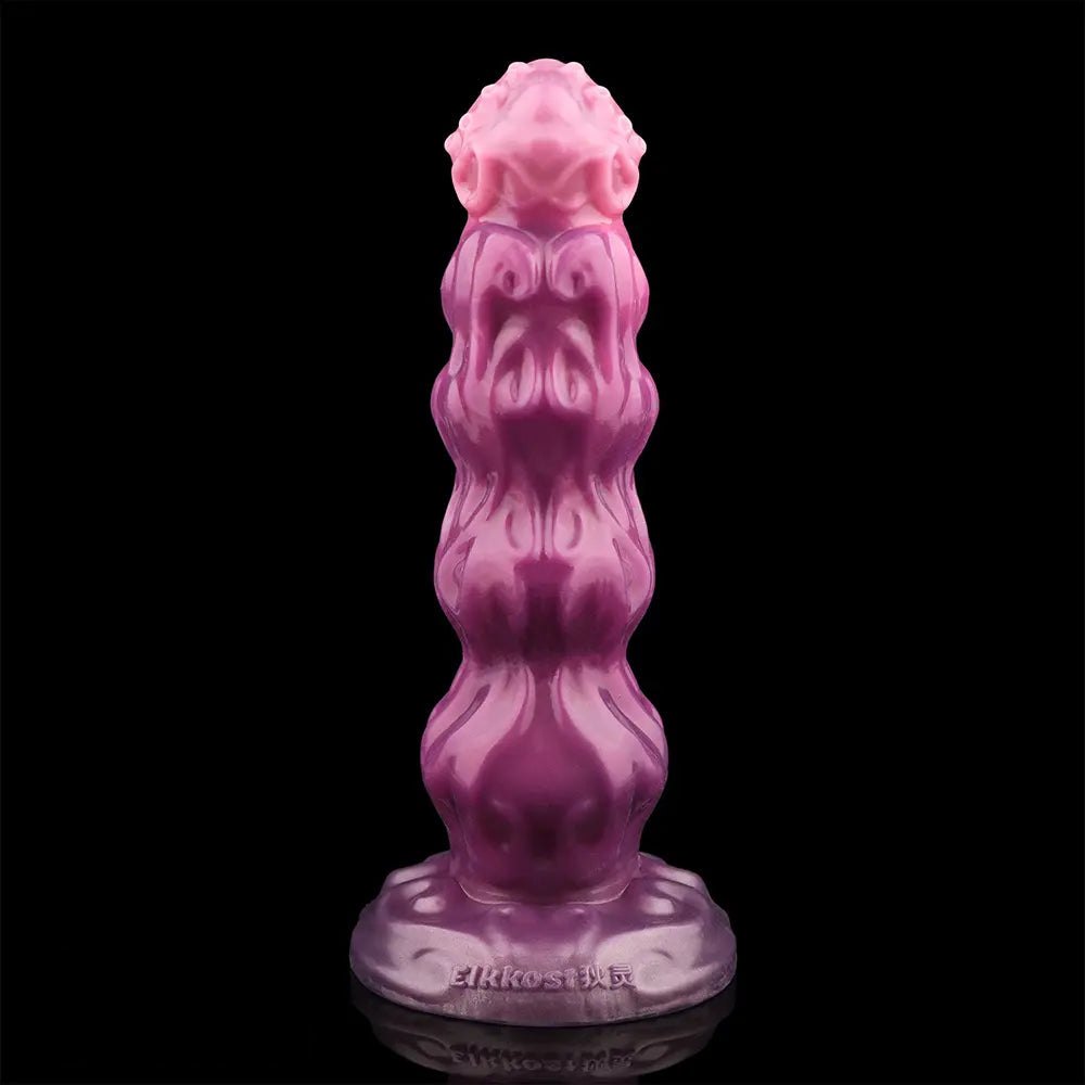 Purple and pink silicone inflatable fantasy dildo, photo 6