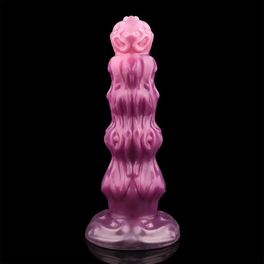 Purple and pink silicone inflatable fantasy dildo, photo 7