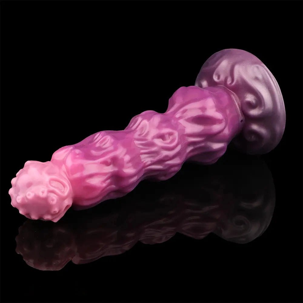 Purple and pink silicone inflatable fantasy dildo, photo 8