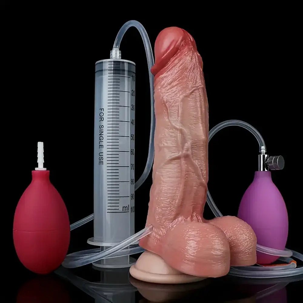 Flesh tone inflatable silicone g-spot dildo, photo 4