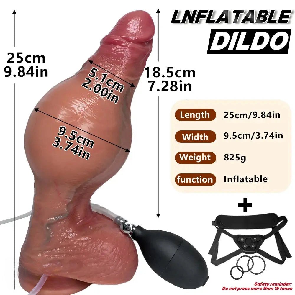 Flesh tone inflatable silicone dildo, photo 11