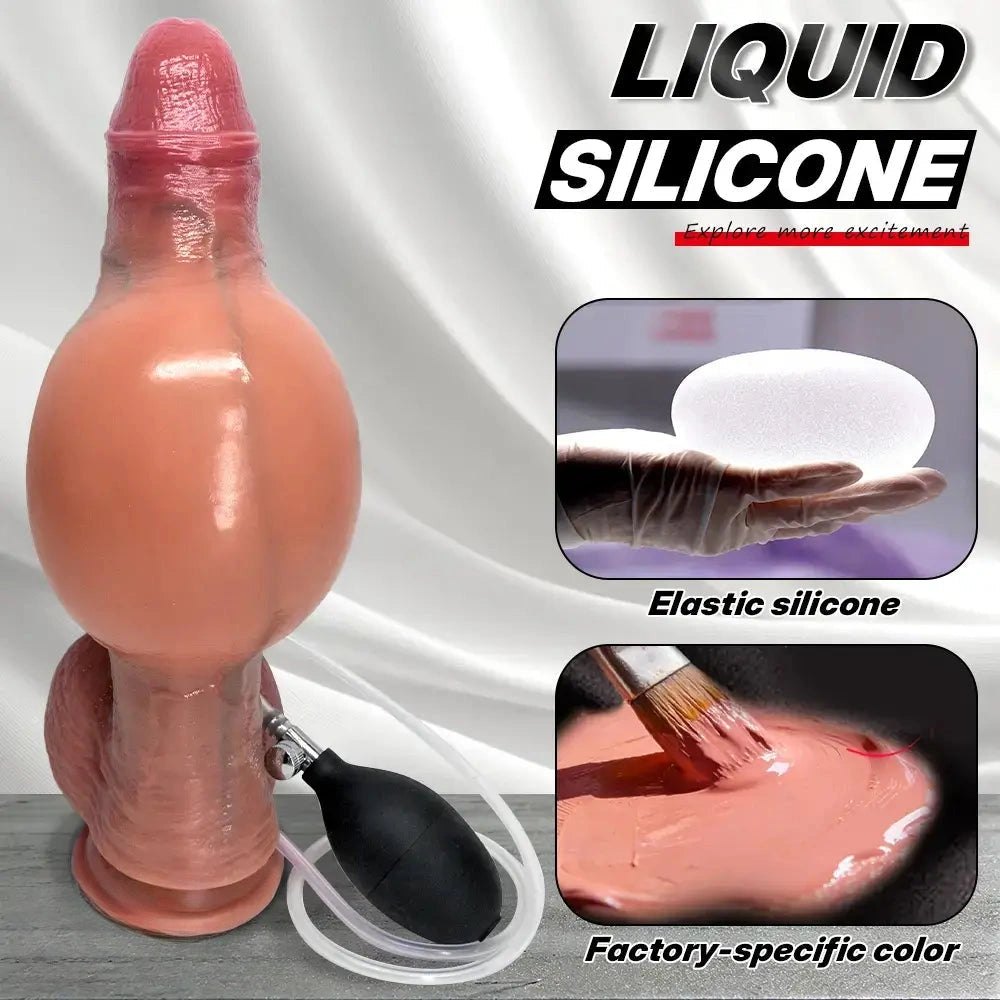 Flesh tone inflatable silicone dildo, photo 6