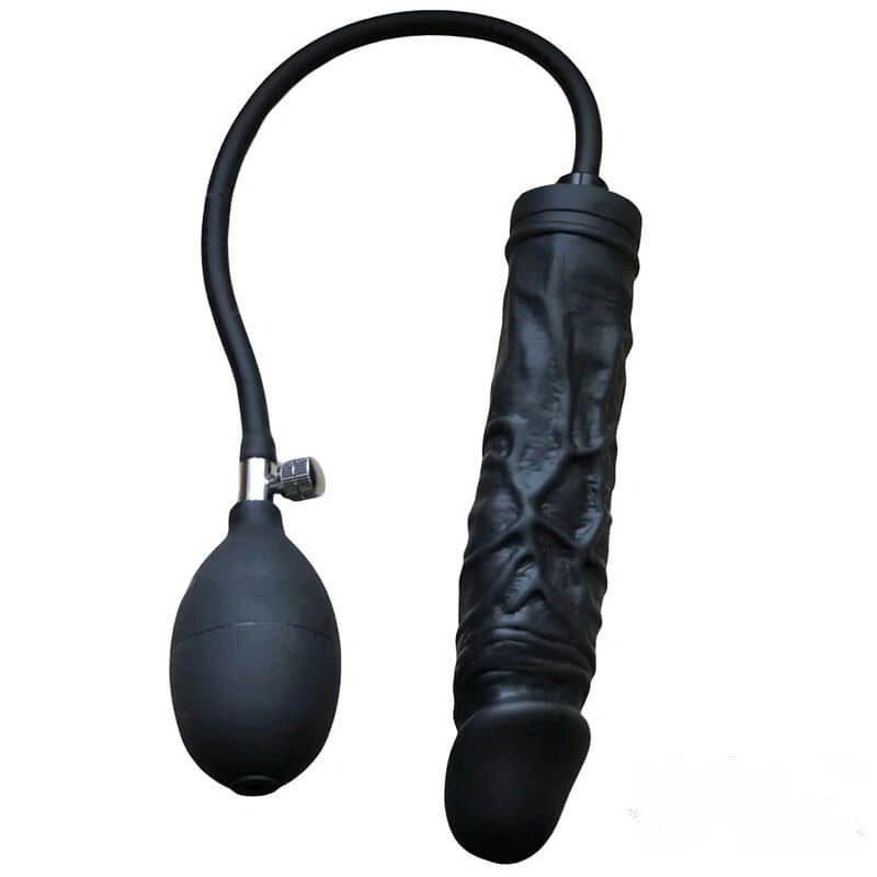 Black inflatable silicone dildo, photo 4