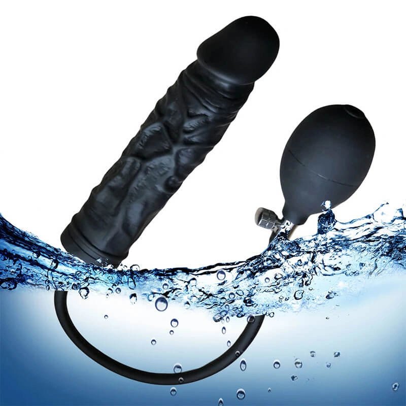 Black inflatable silicone dildo, photo 6
