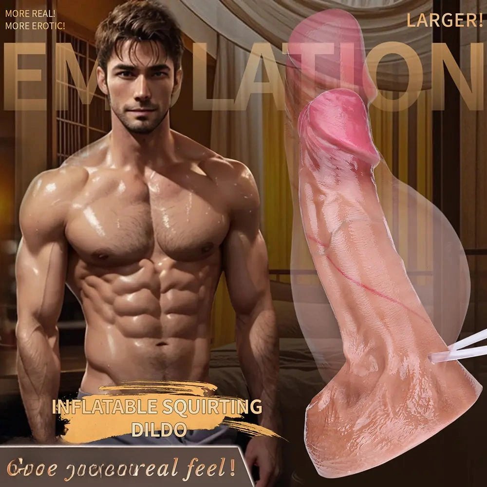 Flesh tone inflatable squirting dildo, photo 6
