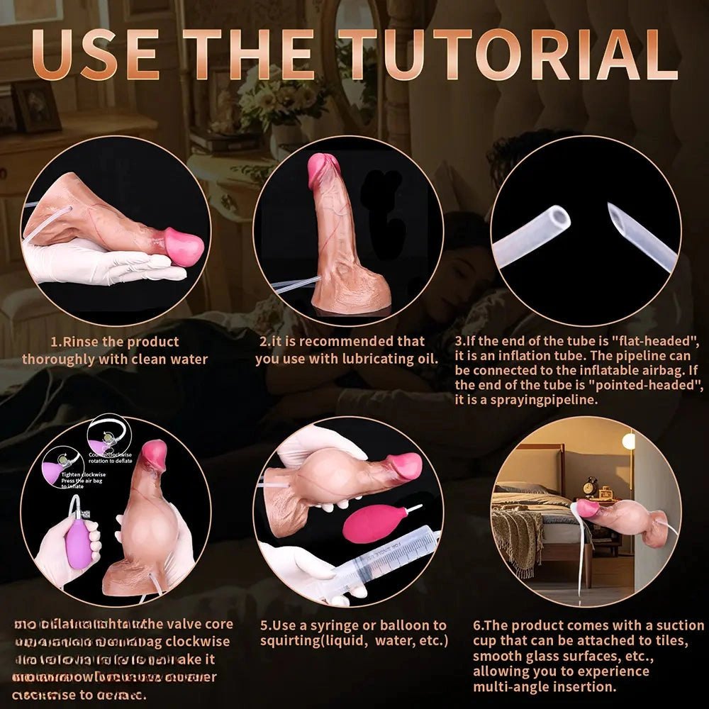 Flesh tone inflatable squirting dildo, photo 8