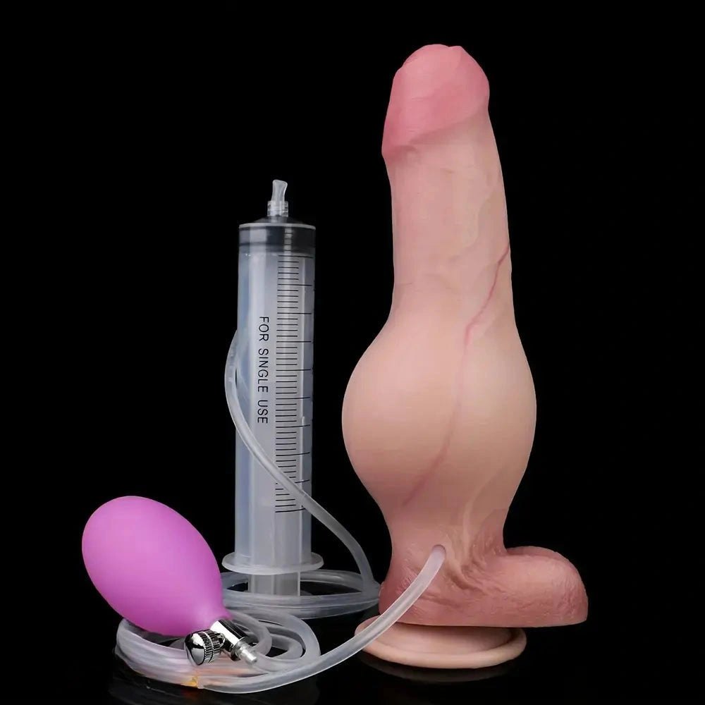 Flesh inflatable squirting dildo, photo 2