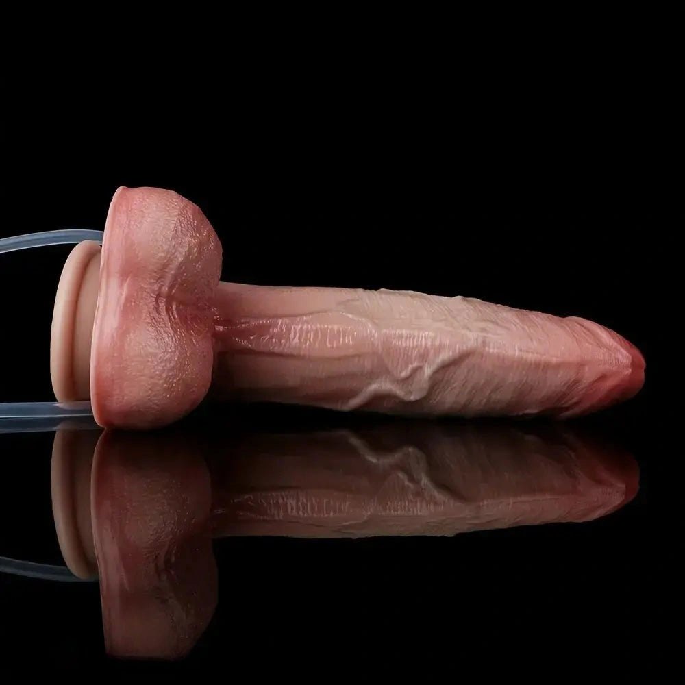 Flesh-toned inflatable silicone dildo with suction cup base, photo 11