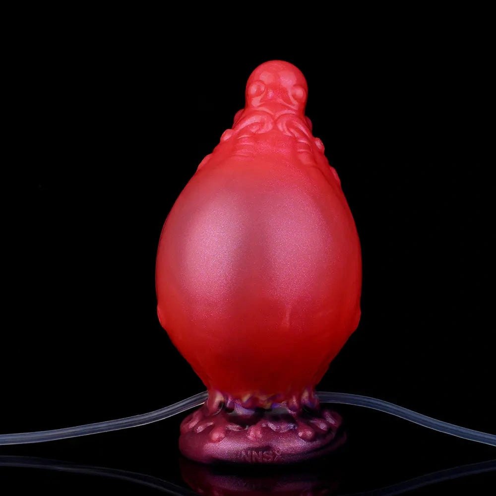 Red ridged tentacle fantasy silicone dildo, photo 10