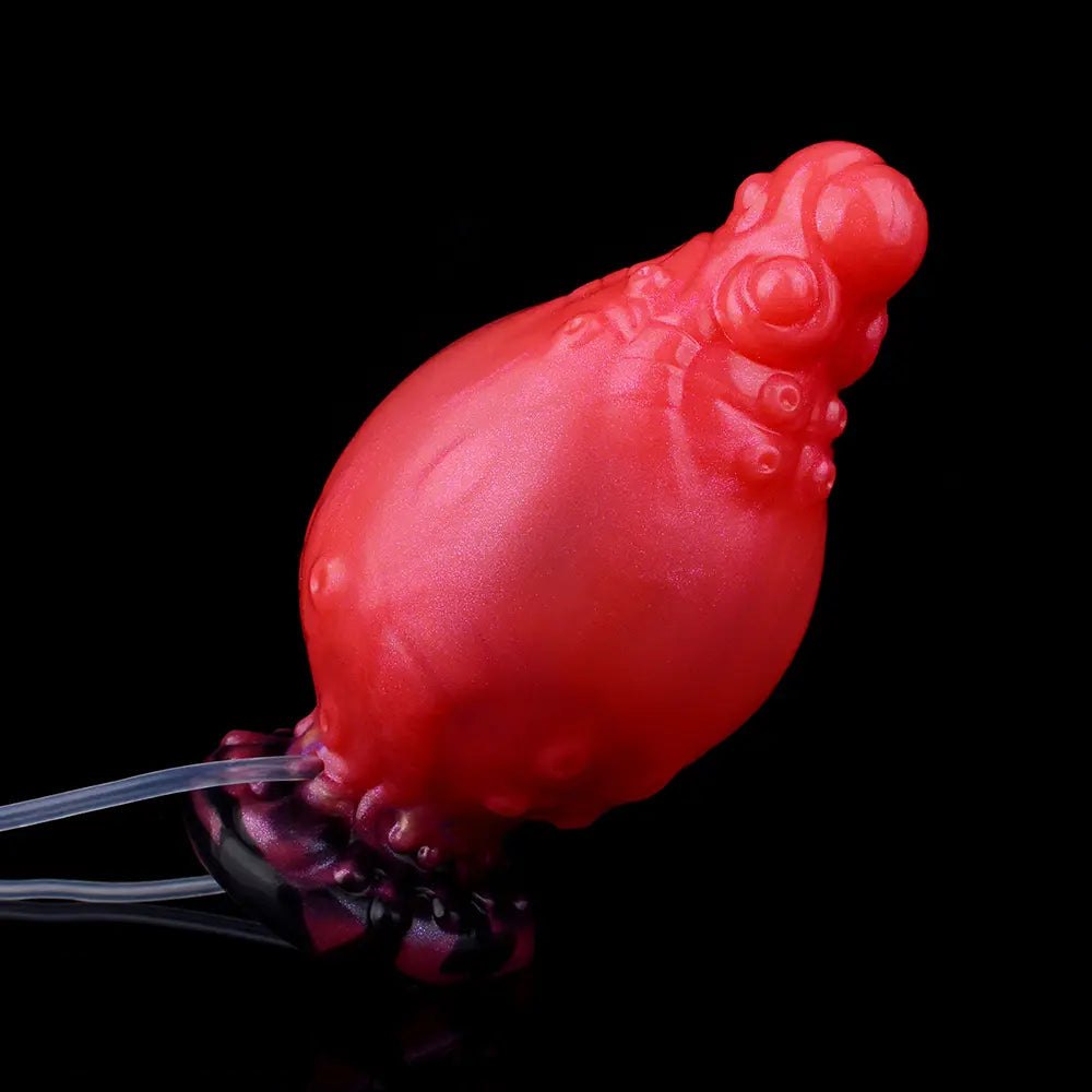 Red ridged tentacle fantasy silicone dildo, photo 11