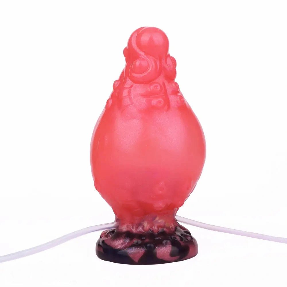 Red ridged tentacle fantasy silicone dildo, photo 6
