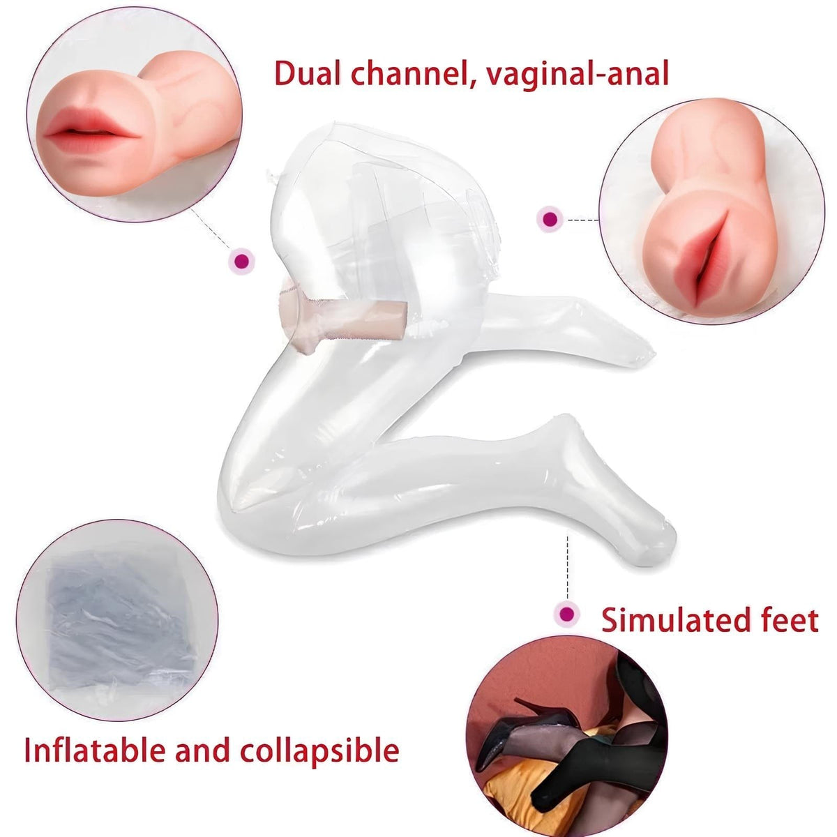 Clear inflatable torso with simulated feet, photo 2