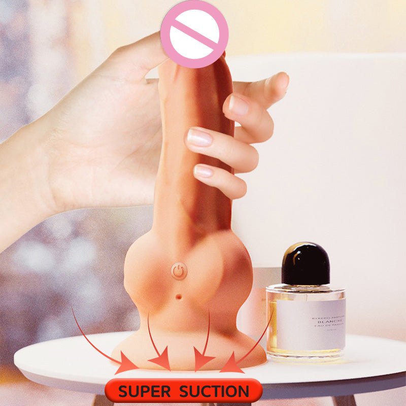 Inflatable vibrating silicone dildo with remote control, photo 2