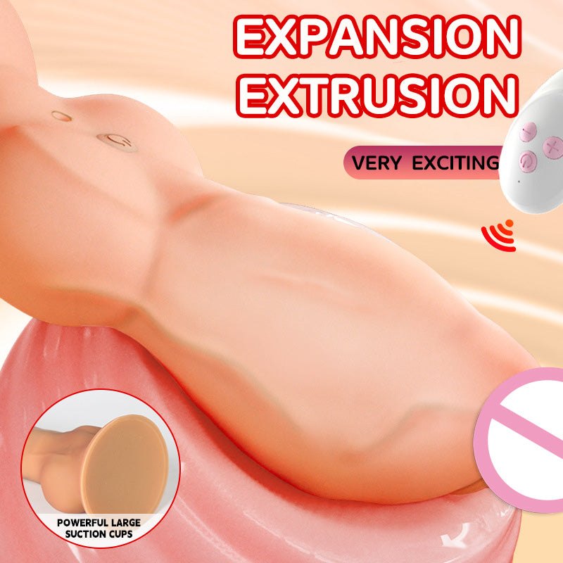 Inflatable vibrating silicone dildo with remote control, photo 4