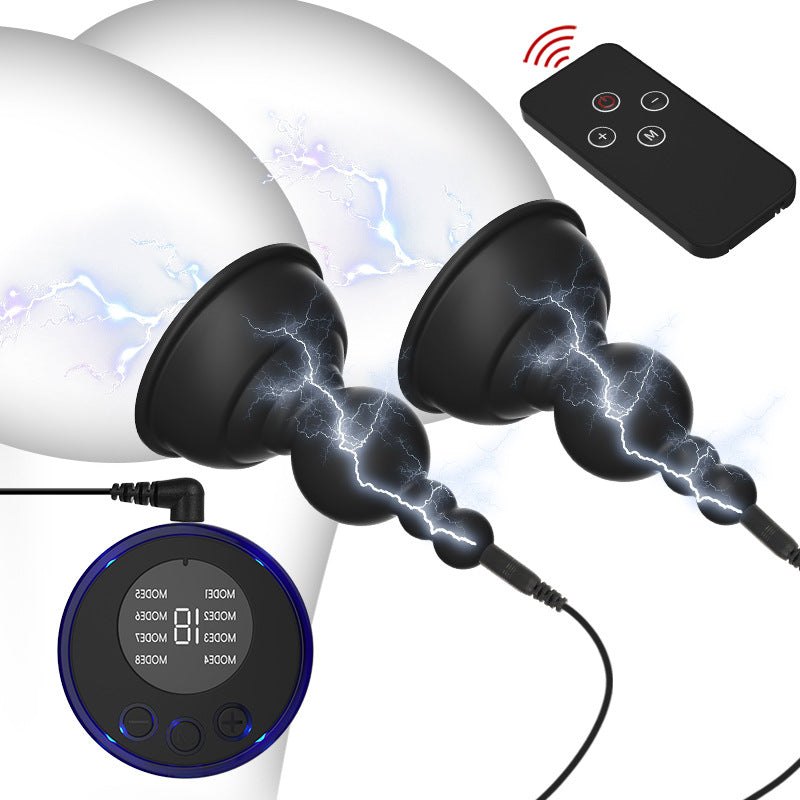 Black silicone nipple suction stimulator pair, photo 1