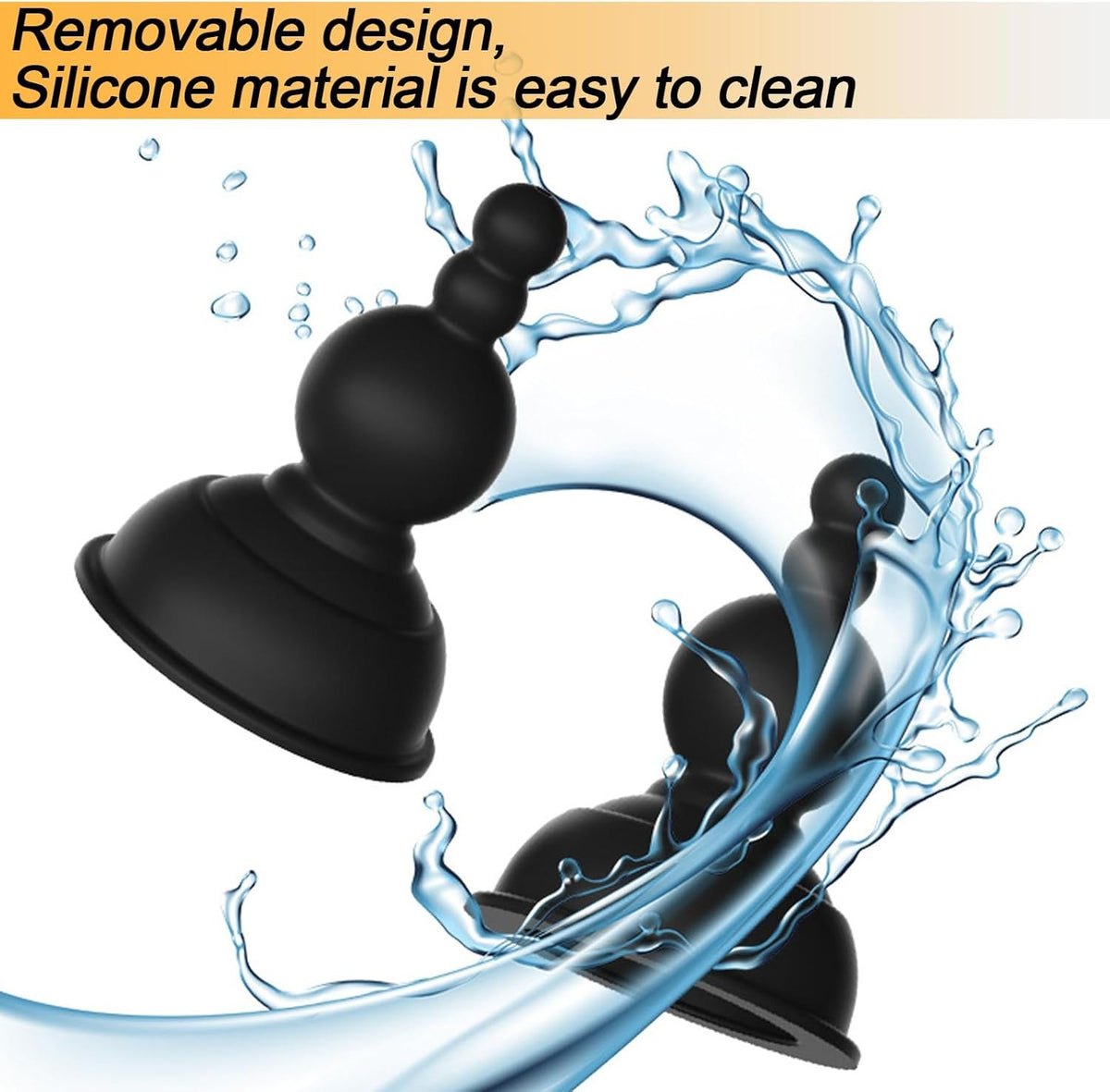 Black silicone nipple suction stimulator pair, photo 6