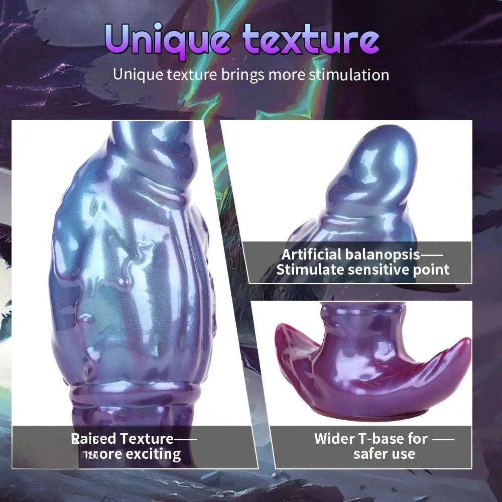 Blue-purple iridescent silicone anal plug, photo 10